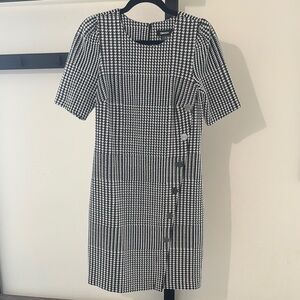 DKNY Black and White Houndstooth Dress